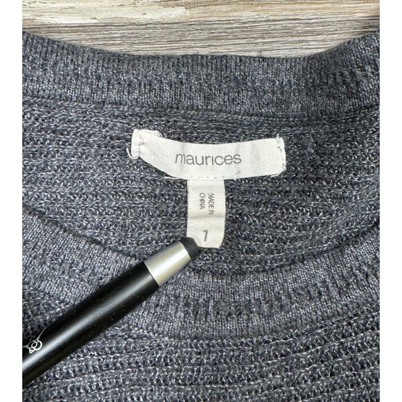 Maurices Womens Size 1 Gray Asymmetrical Knit Sweater Dress Tunic Top XL Knit - Picture 6 of 16